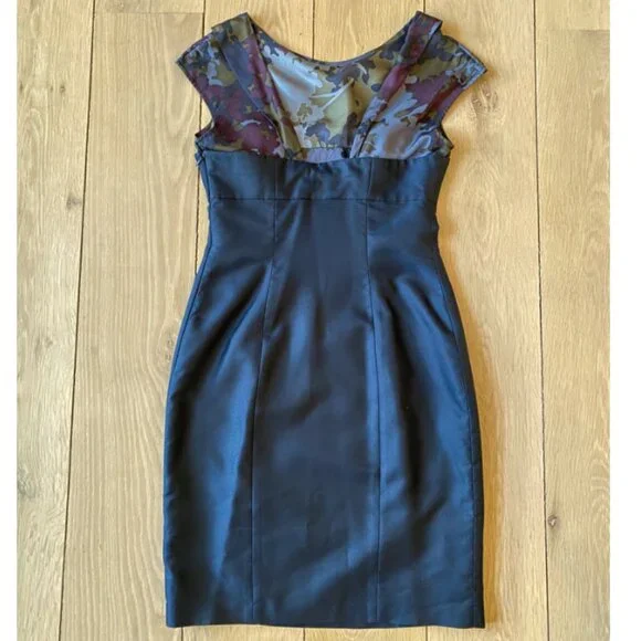 Thread Social Size 4 Silk Fitted Blue Dress - Picture 2 of 4